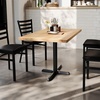 image:imageFlash Furniture Bennett 30 x 48 Solid Wood Commercial Indoor Tabletop in Natural with 2375 x 295 Dining Height Black Cast Iron X Base 300 lb Static CapacityNatural TopBlack Base