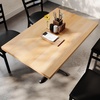 image:imageFlash Furniture Bennett 30 x 48 Solid Wood Commercial Indoor Tabletop in Natural with 2375 x 295 Dining Height Black Cast Iron X Base 300 lb Static CapacityNatural TopBlack Base