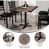 image:imageFlash Furniture Bennett 30 x 48 Solid Wood Commercial Indoor Tabletop in Natural with 2375 x 295 Dining Height Black Cast Iron X Base 300 lb Static CapacityDark Brown TopBlack Base
