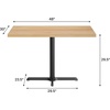 image:imageFlash Furniture Bennett 30 x 48 Solid Wood Commercial Indoor Tabletop in Natural with 2375 x 295 Dining Height Black Cast Iron X Base 300 lb Static CapacityNatural TopBlack Base