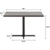 image:imageFlash Furniture Bennett 30 x 48 Solid Wood Commercial Indoor Tabletop in Natural with 2375 x 295 Dining Height Black Cast Iron X Base 300 lb Static CapacityDark Brown TopBlack Base