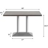 image:imageFlash Furniture Bennett 30 x 48 Solid Wood Commercial Indoor Tabletop in Natural with 27 x 15 Dual Column Table Height Black Cast Iron Base 300 lb Static CapacityDark Brown TopSilver Base