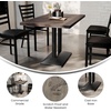 image:imageFlash Furniture Bennett 30 x 48 Solid Wood Commercial Indoor Tabletop in Natural with 27 x 15 Dual Column Table Height Black Cast Iron Base 300 lb Static CapacityDark Brown TopBlack Base