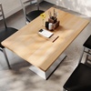 image:imageFlash Furniture Bennett 30 x 48 Solid Wood Commercial Indoor Tabletop in Natural with 27 x 15 Dual Column Table Height Black Cast Iron Base 300 lb Static CapacityNatural TopSilver Base