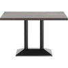 image:imageFlash Furniture Bennett 30 x 48 Solid Wood Commercial Indoor Tabletop in Natural with 27 x 15 Dual Column Table Height Black Cast Iron Base 300 lb Static CapacityDark Brown TopBlack Base