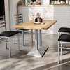 image:imageFlash Furniture Bennett 30 x 48 Solid Wood Commercial Indoor Tabletop in Natural with 27 x 15 Dual Column Table Height Black Cast Iron Base 300 lb Static CapacityNatural TopSilver Base