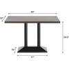 image:imageFlash Furniture Bennett 30 x 48 Solid Wood Commercial Indoor Tabletop in Natural with 27 x 15 Dual Column Table Height Black Cast Iron Base 300 lb Static CapacityDark Brown TopBlack Base