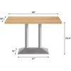 image:imageFlash Furniture Bennett 30 x 48 Solid Wood Commercial Indoor Tabletop in Natural with 27 x 15 Dual Column Table Height Black Cast Iron Base 300 lb Static CapacityNatural TopSilver Base