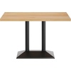 image:imageFlash Furniture Bennett 30 x 48 Solid Wood Commercial Indoor Tabletop in Natural with 27 x 15 Dual Column Table Height Black Cast Iron Base 300 lb Static CapacityNatural TopBlack Base
