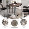 image:imageFlash Furniture Bennett 30 x 48 Solid Wood Commercial Indoor Tabletop in Natural with 27 x 15 Dual Column Table Height Black Cast Iron Base 300 lb Static CapacityDark Brown TopSilver Base