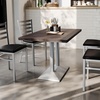 image:imageFlash Furniture Bennett 30 x 48 Solid Wood Commercial Indoor Tabletop in Natural with 27 x 15 Dual Column Table Height Black Cast Iron Base 300 lb Static CapacityDark Brown TopSilver Base