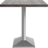 image:imageFlash Furniture Bennett 30 x 48 Solid Wood Commercial Indoor Tabletop in Natural with 27 x 15 Dual Column Table Height Black Cast Iron Base 300 lb Static CapacityDark Brown TopSilver Base
