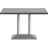 image:imageFlash Furniture Bennett 30 x 48 Solid Wood Commercial Indoor Tabletop in Natural with 27 x 15 Dual Column Table Height Black Cast Iron Base 300 lb Static CapacityDark Brown TopSilver Base