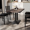 image:imageFlash Furniture Bennett 30 x 48 Solid Wood Commercial Indoor Tabletop in Natural with 27 x 15 Dual Column Table Height Black Cast Iron Base 300 lb Static CapacityDark Brown TopBlack Base