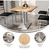 image:imageFlash Furniture Bennett 30 x 48 Solid Wood Commercial Indoor Tabletop in Natural with 27 x 15 Dual Column Table Height Black Cast Iron Base 300 lb Static CapacityNatural TopSilver Base