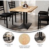 image:imageFlash Furniture Bennett 30 x 48 Solid Wood Commercial Indoor Tabletop in Natural with 27 x 15 Dual Column Table Height Black Cast Iron Base 300 lb Static CapacityNatural TopBlack Base