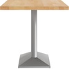 image:imageFlash Furniture Bennett 30 x 48 Solid Wood Commercial Indoor Tabletop in Natural with 27 x 15 Dual Column Table Height Black Cast Iron Base 300 lb Static CapacityNatural TopSilver Base