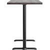 image:imageFlash Furniture Bennett 30 x 48 Solid Wood Commercial Indoor Tabletop in Natural with Dual 5 x 22 Bar Height Black Cast Iron T Bases 400 lb Static CapacityDark Brown TopBlack Base