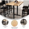 image:imageFlash Furniture Bennett 30 x 48 Solid Wood Commercial Indoor Tabletop in Natural with Dual 5 x 22 Bar Height Black Cast Iron T Bases 400 lb Static CapacityNatural TopBlack Base