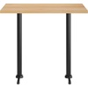 image:imageFlash Furniture Bennett 30 x 48 Solid Wood Commercial Indoor Tabletop in Natural with Dual 5 x 22 Bar Height Black Cast Iron T Bases 400 lb Static CapacityNatural TopBlack Base