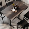 image:imageFlash Furniture Bennett 30 x 48 Solid Wood Commercial Indoor Tabletop in Natural with Dual 5 x 22 Bar Height Black Cast Iron T Bases 400 lb Static CapacityDark Brown TopBlack Base