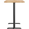 image:imageFlash Furniture Bennett 30 x 48 Solid Wood Commercial Indoor Tabletop in Natural with Dual 5 x 22 Bar Height Black Cast Iron T Bases 400 lb Static CapacityNatural TopBlack Base