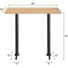 image:imageFlash Furniture Bennett 30 x 48 Solid Wood Commercial Indoor Tabletop in Natural with Dual 5 x 22 Bar Height Black Cast Iron T Bases 400 lb Static CapacityNatural TopBlack Base