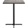 image:imageFlash Furniture Bennett 36 Square Solid Wood Commercial Indoor Tabletop in Natural with 30 x 30 Bar Height Black Cast Iron X Base 400 lb Static CapacityDark Brown TopBlack Base