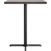 image:imageFlash Furniture Bennett 36 Square Solid Wood Commercial Indoor Tabletop in Natural with 30 x 30 Bar Height Black Cast Iron X Base 400 lb Static CapacityDark Brown TopBlack Base