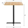 image:imageFlash Furniture Bennett 36 Square Solid Wood Commercial Indoor Tabletop in Natural with 30 x 30 Bar Height Black Cast Iron X Base 400 lb Static CapacityNatural TopBlack Base