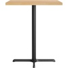 image:imageFlash Furniture Bennett 36 Square Solid Wood Commercial Indoor Tabletop in Natural with 30 x 30 Bar Height Black Cast Iron X Base 400 lb Static CapacityNatural TopBlack Base