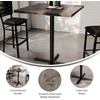 image:imageFlash Furniture Bennett 36 Square Solid Wood Commercial Indoor Tabletop in Natural with 30 x 30 Bar Height Black Cast Iron X Base 400 lb Static CapacityDark Brown TopBlack Base
