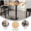 image:imageFlash Furniture Bennett 36 Square Solid Wood Commercial Indoor Tabletop in Natural with 30 x 30 Bar Height Black Cast Iron X Base 400 lb Static CapacityNatural TopBlack Base