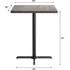 image:imageFlash Furniture Bennett 36 Square Solid Wood Commercial Indoor Tabletop in Natural with 30 x 30 Bar Height Black Cast Iron X Base 400 lb Static CapacityDark Brown TopBlack Base