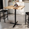 image:imageFlash Furniture Bennett 36 Square Solid Wood Commercial Indoor Tabletop in Natural with 30 x 30 Bar Height Black Cast Iron X Base 400 lb Static CapacityNatural TopBlack Base