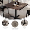 image:imageFlash Furniture Bennett 36 Square Solid Wood Commercial Indoor Tabletop in Natural with 30 x 30 Dining Height Black Cast Iron X Base 400 lb Static CapacityDark Brown TopBlack Base