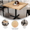 image:imageFlash Furniture Bennett 36 Square Solid Wood Commercial Indoor Tabletop in Natural with 30 x 30 Dining Height Black Cast Iron X Base 400 lb Static CapacityNatural TopBlack Base