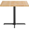 image:imageFlash Furniture Bennett 36 Square Solid Wood Commercial Indoor Tabletop in Natural with 30 x 30 Dining Height Black Cast Iron X Base 400 lb Static CapacityNatural TopBlack Base