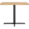 image:imageFlash Furniture Bennett 36 Square Solid Wood Commercial Indoor Tabletop in Natural with 30 x 30 Dining Height Black Cast Iron X Base 400 lb Static CapacityNatural TopBlack Base