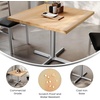 image:imageFlash Furniture Bennett 36 Square Solid Wood Commercial Indoor Tabletop in Natural with 30 x 30 Dining Height Black Cast Iron X Base 400 lb Static CapacityNatural TopSilver Base