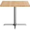 image:imageFlash Furniture Bennett 36 Square Solid Wood Commercial Indoor Tabletop in Natural with 30 x 30 Dining Height Black Cast Iron X Base 400 lb Static CapacityNatural TopSilver Base