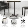 image:imageFlash Furniture Beverly 22 x 22 Restaurant Table XBase with 3 Diameter Table Height Column Commercial XBase Cast Iron Table Base SilverBlack