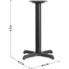 image:imageFlash Furniture Beverly 22 x 22 Restaurant Table XBase with 3 Diameter Table Height Column Commercial XBase Cast Iron Table Base SilverBlack