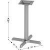 image:imageFlash Furniture Beverly 22 x 22 Restaurant Table XBase with 3 Diameter Table Height Column Commercial XBase Cast Iron Table Base SilverSilver