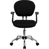 image:imageFlash Furniture Beverly MidBack Black Mesh Padded Swivel Task Office Chair with Chrome Base and Arms