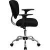 image:imageFlash Furniture Beverly MidBack Black Mesh Padded Swivel Task Office Chair with Chrome Base and Arms