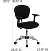 image:imageFlash Furniture Beverly MidBack Black Mesh Padded Swivel Task Office Chair with Chrome Base and Arms