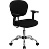 image:imageFlash Furniture Beverly MidBack Black Mesh Padded Swivel Task Office Chair with Chrome Base and Arms