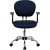 image:imageFlash Furniture Beverly MidBack Navy Mesh Padded Swivel Task Office Chair with Chrome Base and Arms