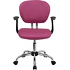 image:imageFlash Furniture Beverly MidBack Pink Mesh Padded Swivel Task Office Chair with Chrome Base and Arms